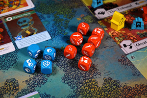 Oath: Chronicles of Empire and Exile dice in battle