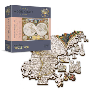 Ancient World Map - Wood Craft Puzzle (1000 Pieces)