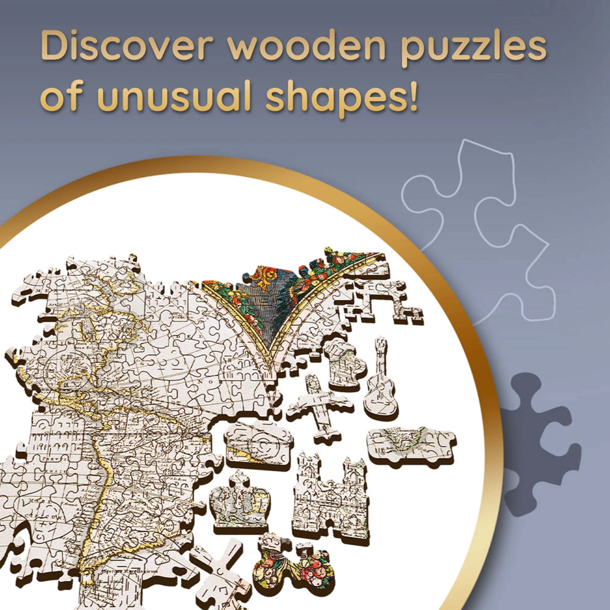 Ancient World Map - Wood Craft Puzzle (1000 Pieces)