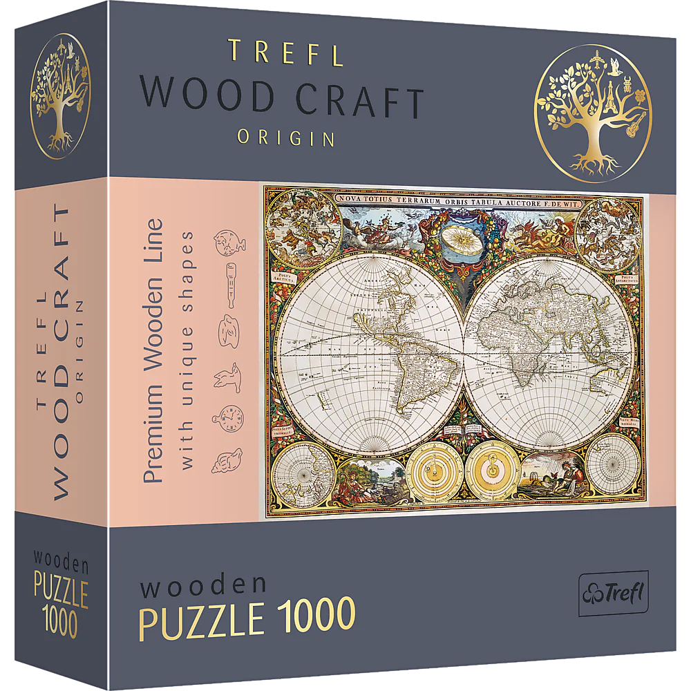 Ancient World Map - Wood Craft Puzzle (1000 Pieces)