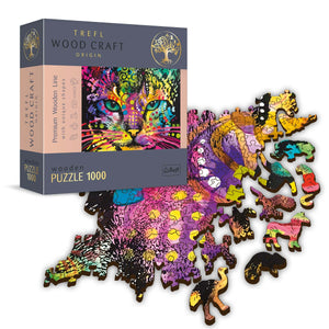 Colorful Cat - Wood Craft Puzzle (1000 Pieces)