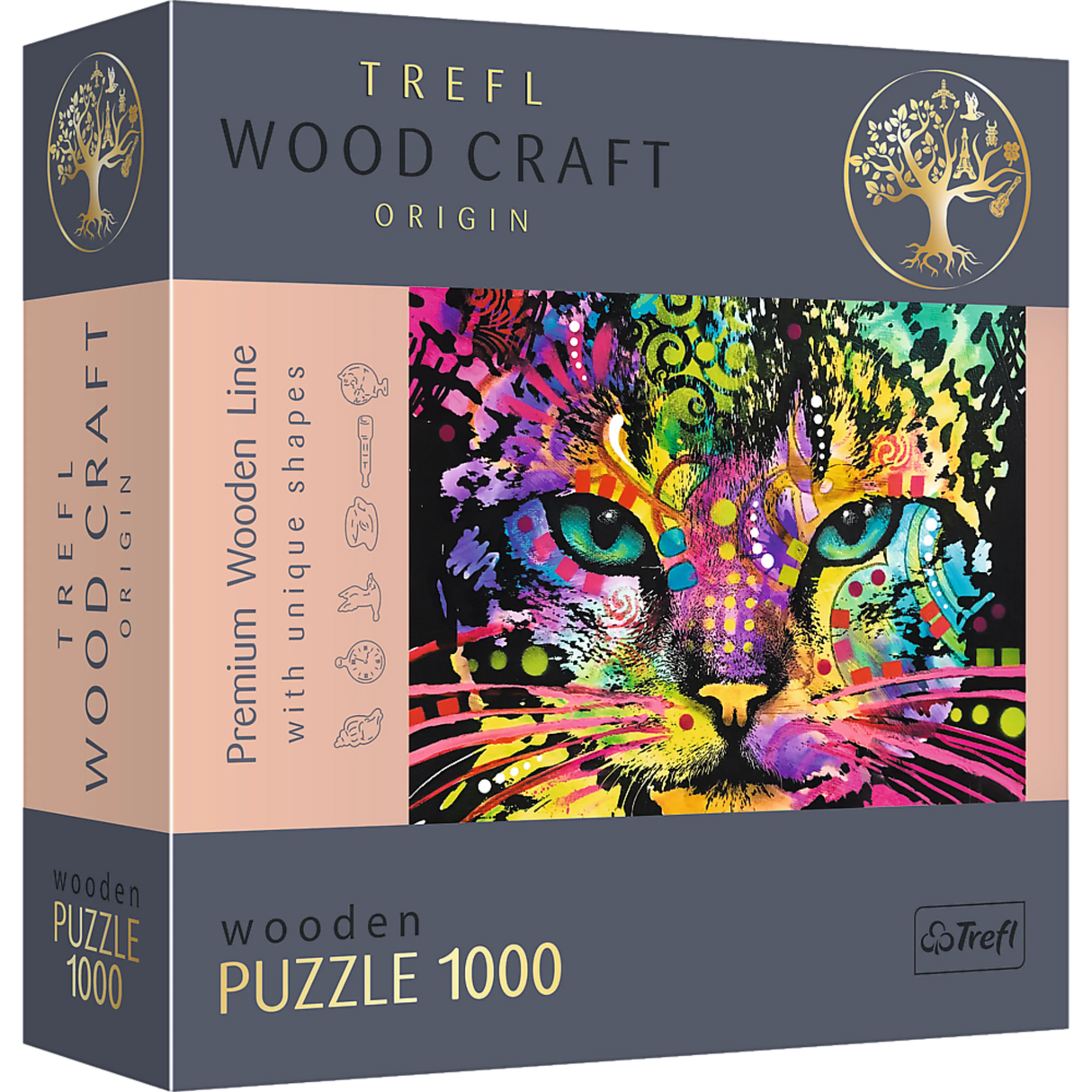 Colorful Cat - Wood Craft Puzzle (1000 Pieces)