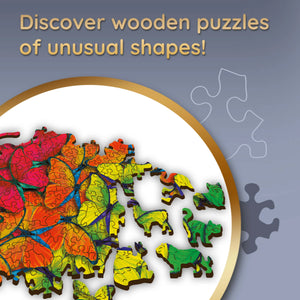 Rainbow Butterflies - Wood Craft Puzzle (500+1 pieces)