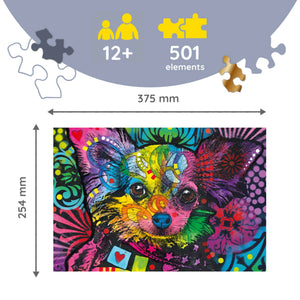 Colorful Puppy - Wood Craft Puzzle (500+1 pieces)