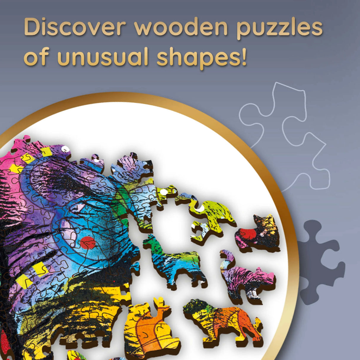 Colorful Puppy - Wood Craft Puzzle (500+1 pieces)