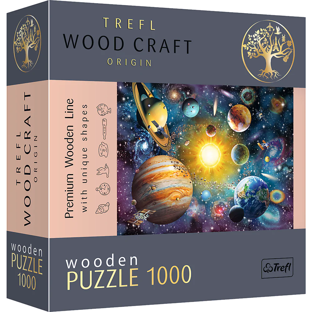 Journey Through the Solar System - Wood Craft Puslespil (1000 Brikker)