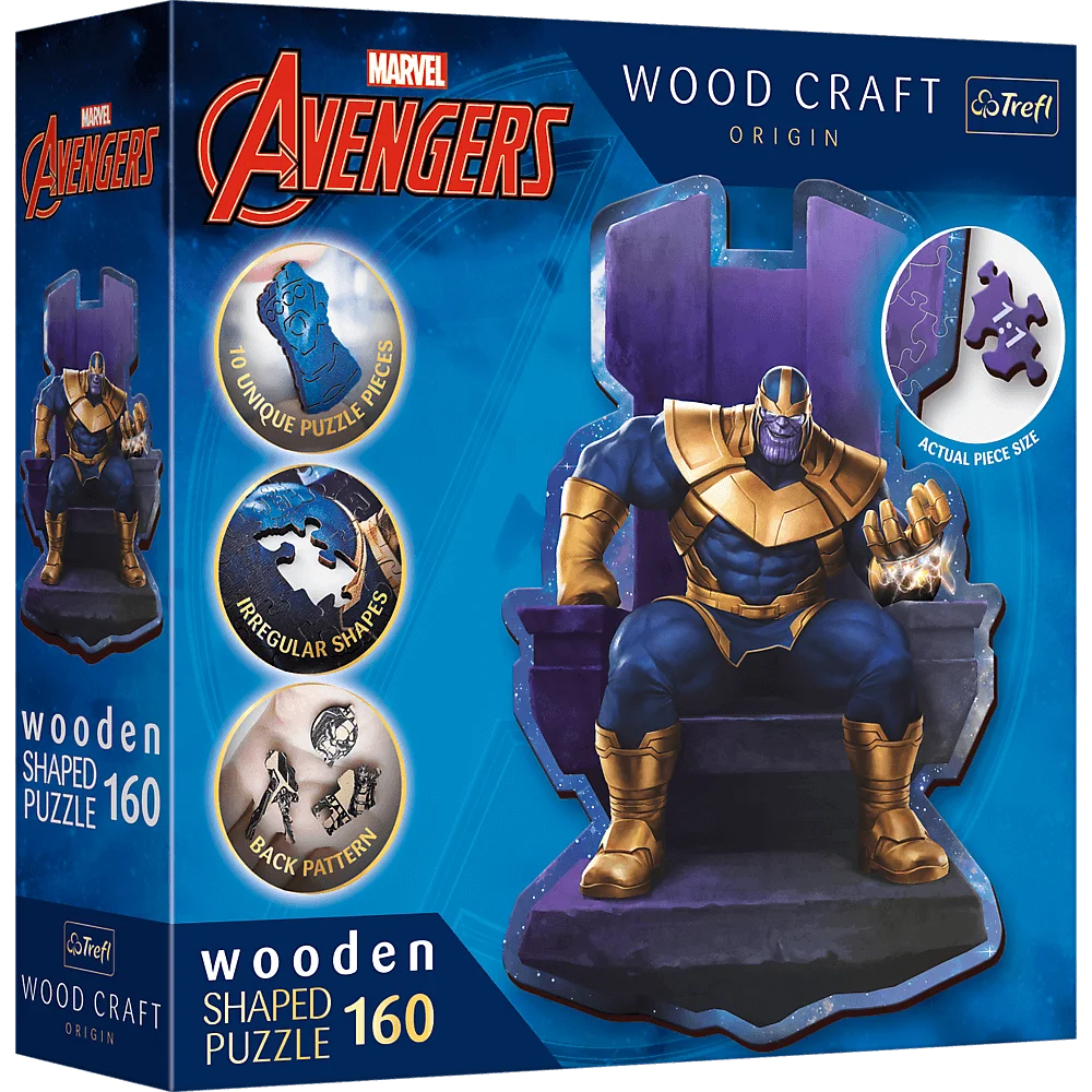 Avengers: Thanos On Throne - Wood Craft Puslespil (160 Brikker)