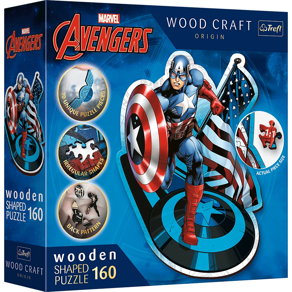 Avengers: Fearless Captain America - Wood Craft Puzzle (160 Pieces)