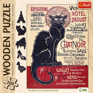 The Black Cat - Wood Craft Kunst Puslespil (200 Brikker)