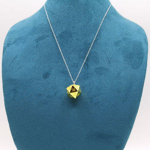 Gold D20 Dice Necklace