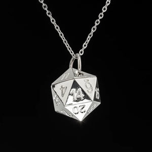 Silver D20 Dice Necklace