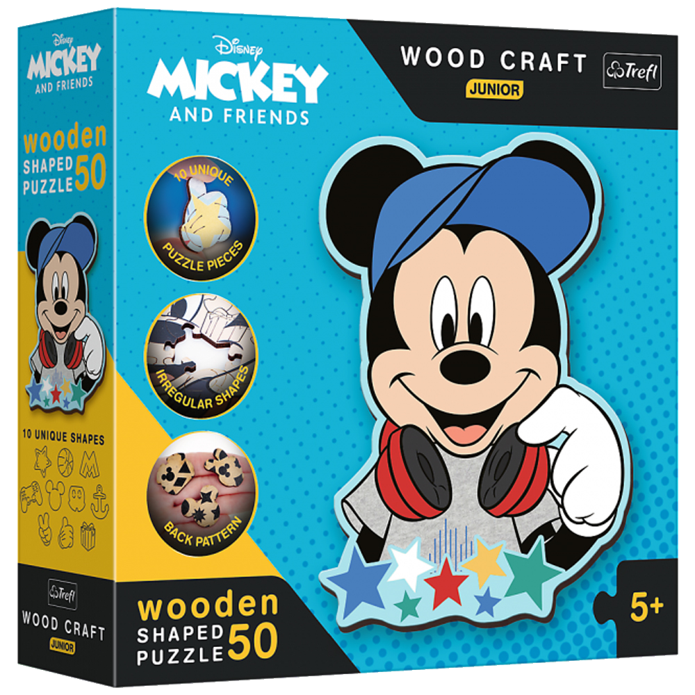 Mickey Mouse - Disney Wood Craft Puslespil Junior (50 brikker)