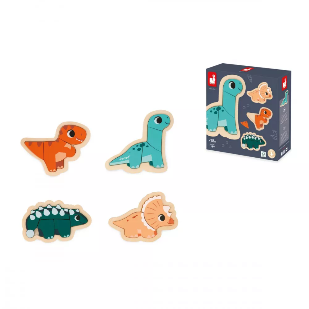 4 Progressive Puzzles Dino