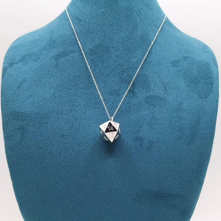 Silver D20 Dice Necklace