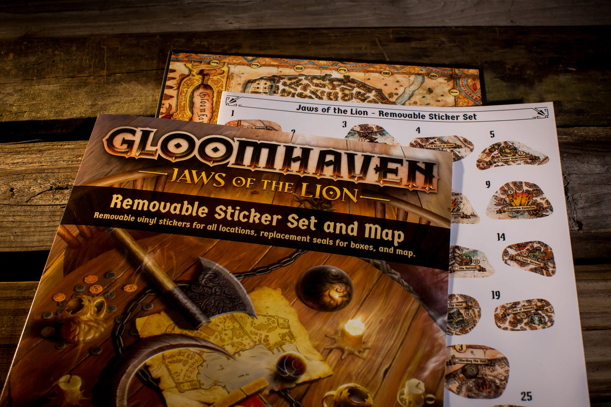 Gloomhaven: Jaws of the Lion - Removable Sticker Set and Map